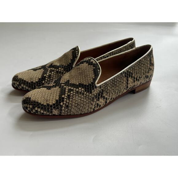 COACH Utopia Leather Snakeskin Flat Slip On Loafer Shoes Womens Size 7.5 - Picture 1 of 11